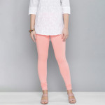 Women Pink Solid Leggings