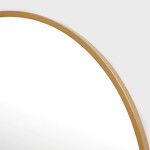 Brown Solid Gold-Toned Frame Round Wall Mirror