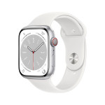 Apple Watch Series 8 GPS + Cellular 45mm Silver Aluminium Case with White Sport Band - Regular