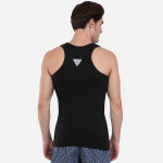 Men Black Solid Racer Back Innerwear Vest 9922-0105