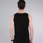 Men Black Printed Cotton Jersey Innerwear Vest