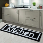 Black & White Textured 1850 GSM Anti Slip Floor Runner