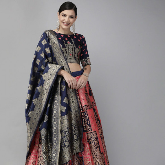 https://retrofashionzs.com/products/pink-navy-blue-woven-design-semi-stitched-lehenga-unstitched-blouse-with-dupatta