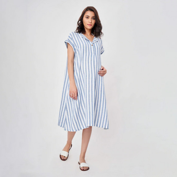 https://retrofashionzs.com/products/blue-striped-maternity-shirt-midi-dress