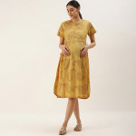 Pure Cotton Ethnic Motifs Printed Maternity A-Line Dress